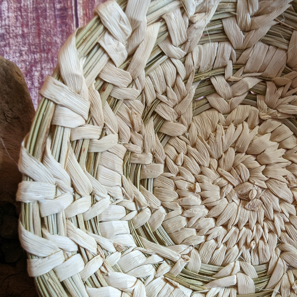 Tohono O' Odham Handwoven Small Indian Basket Detail View