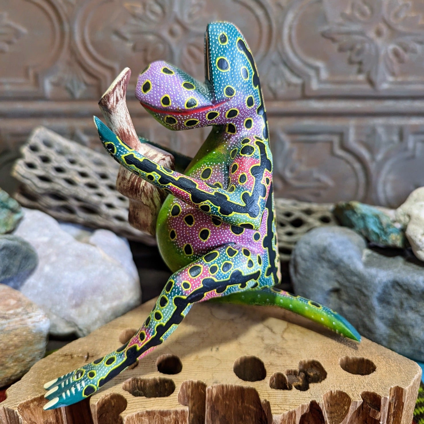 Oaxacan Guitar Playing Frog Side View