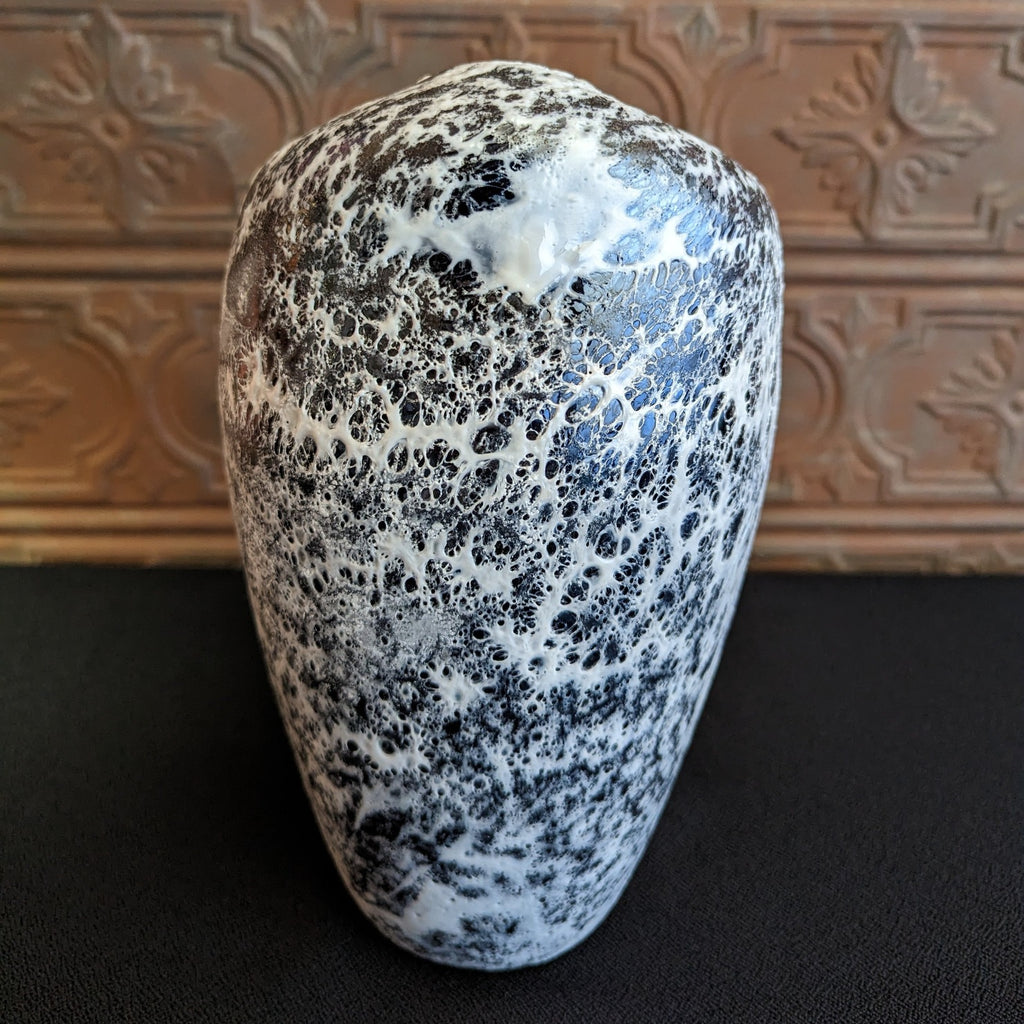 Black & White Textured Glass Vase by Elk Home Side View