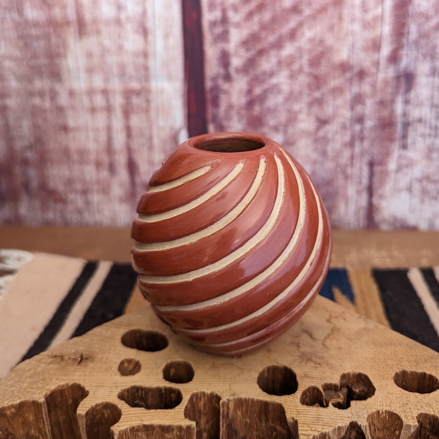 Santa Clara Pueblo "Etched Pot" Side View
