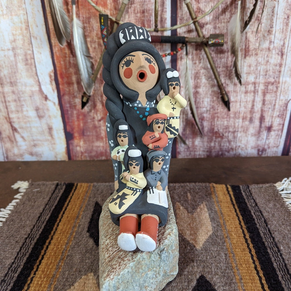 Woman and 5 Children Storyteller by Cheryl Fragua Front View