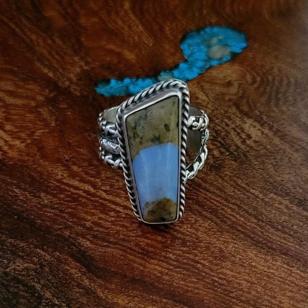 Arizona Blue Opal Ring Front View
