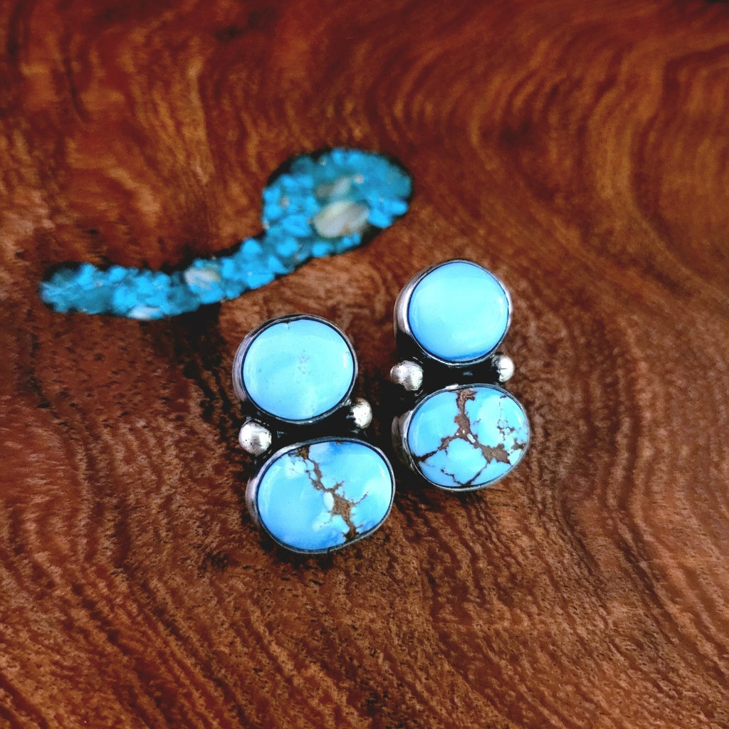 Golden Hills Turquoise Earrings front view 