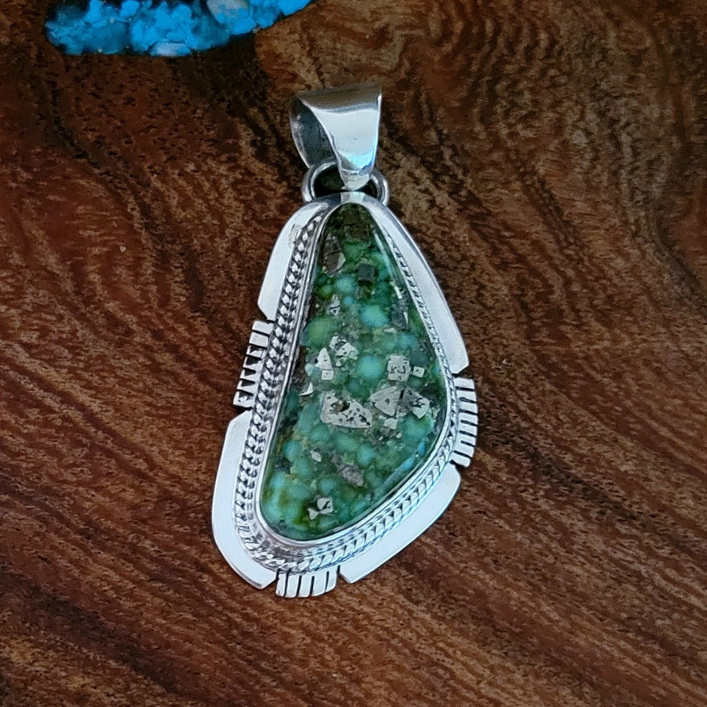Sonoran Gold Turquoise Sterling Silver pendant front view