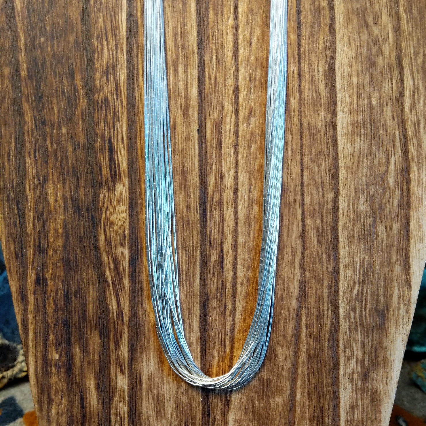 20 strands of sterling silver used to create the necklace.