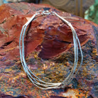 Five strands of sterling silver beaded together to create the bracelet.