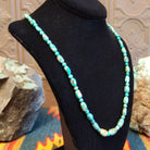 Alternating Sonoran Gold turquoise beads, strung together on the sterling silver chain of the necklace.