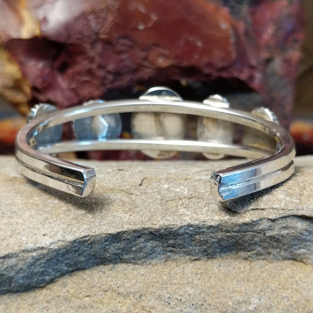 Back view showcases the sterling silver band.