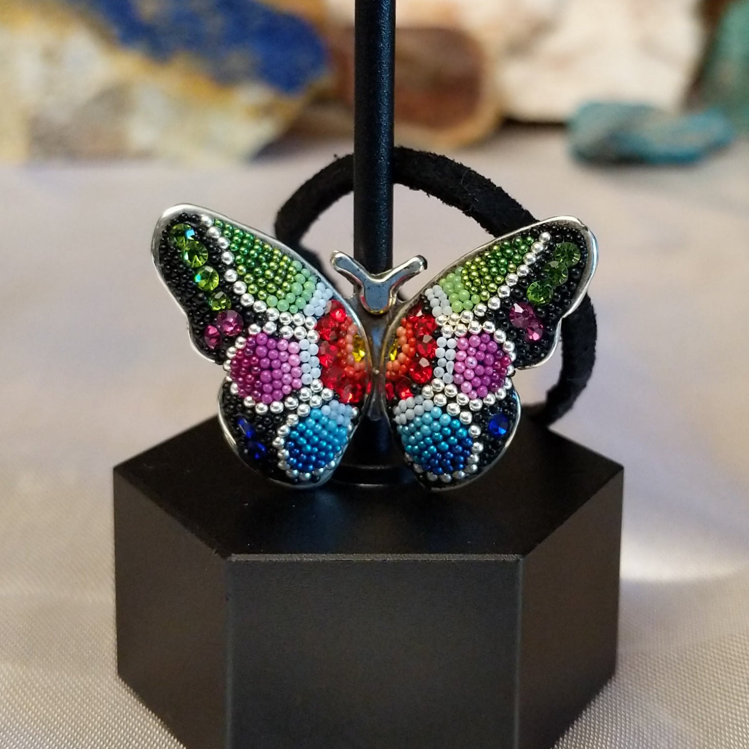 Sterling silver butterfly necklace with Austrian crystal.