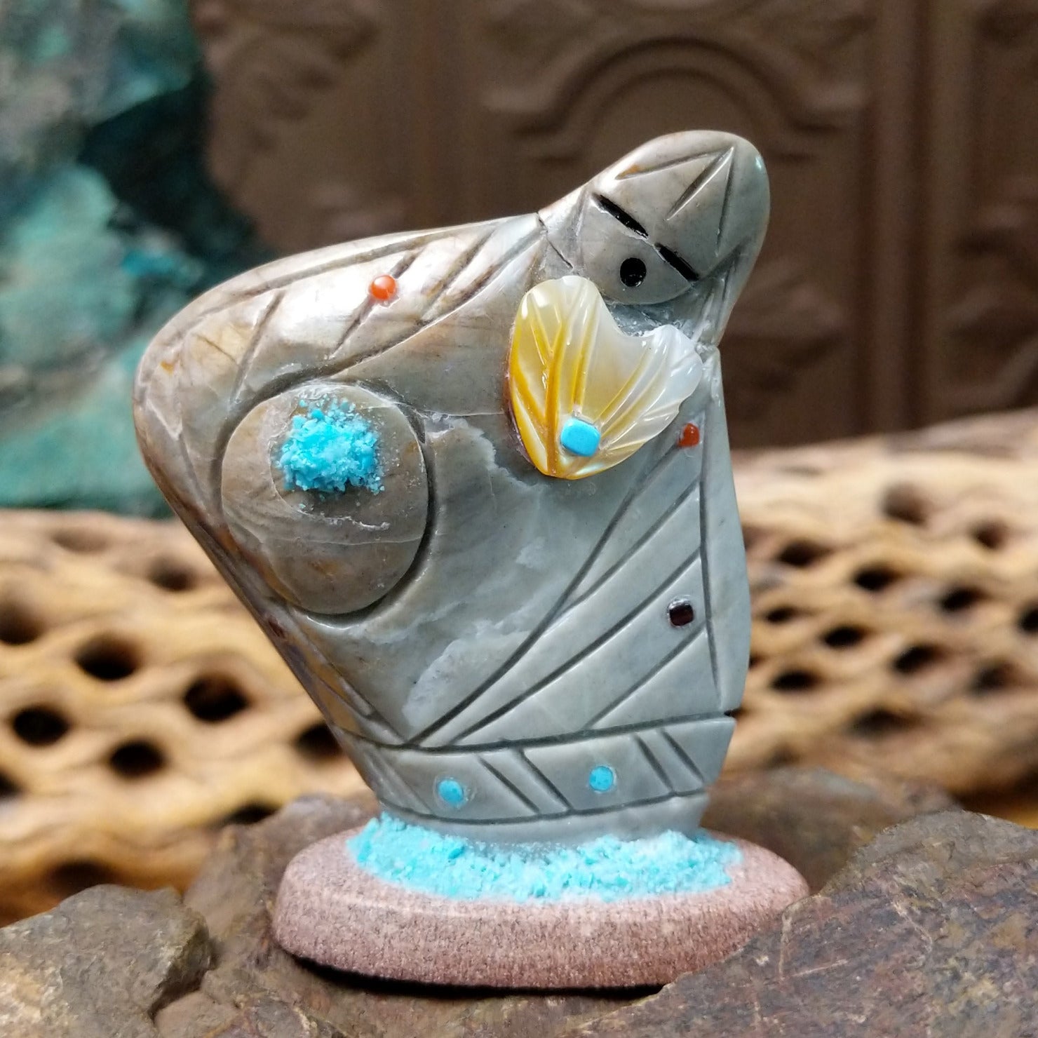 Corn Maiden Zuni Fetish Carving by Vickie Quandelacy SWT-FSH-0042
