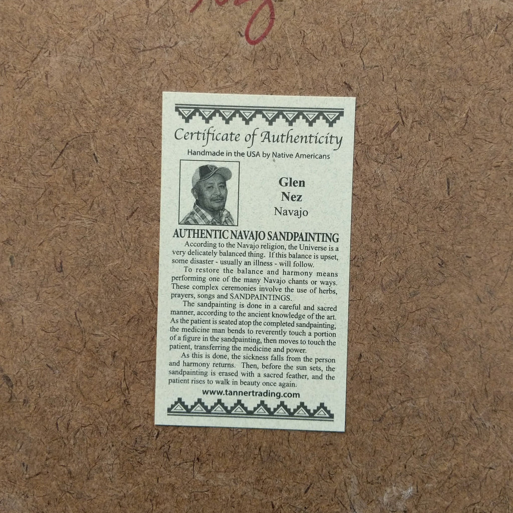 A close-up of the artisan's authentication tag.