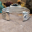 5 row sterling silver cuff featuring spiny oyster shell set in a twisted rope bezel.