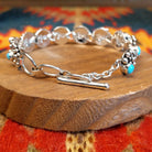 Close-up of the clasp on the bracelet.