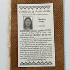 Authentication tag about the artisan.