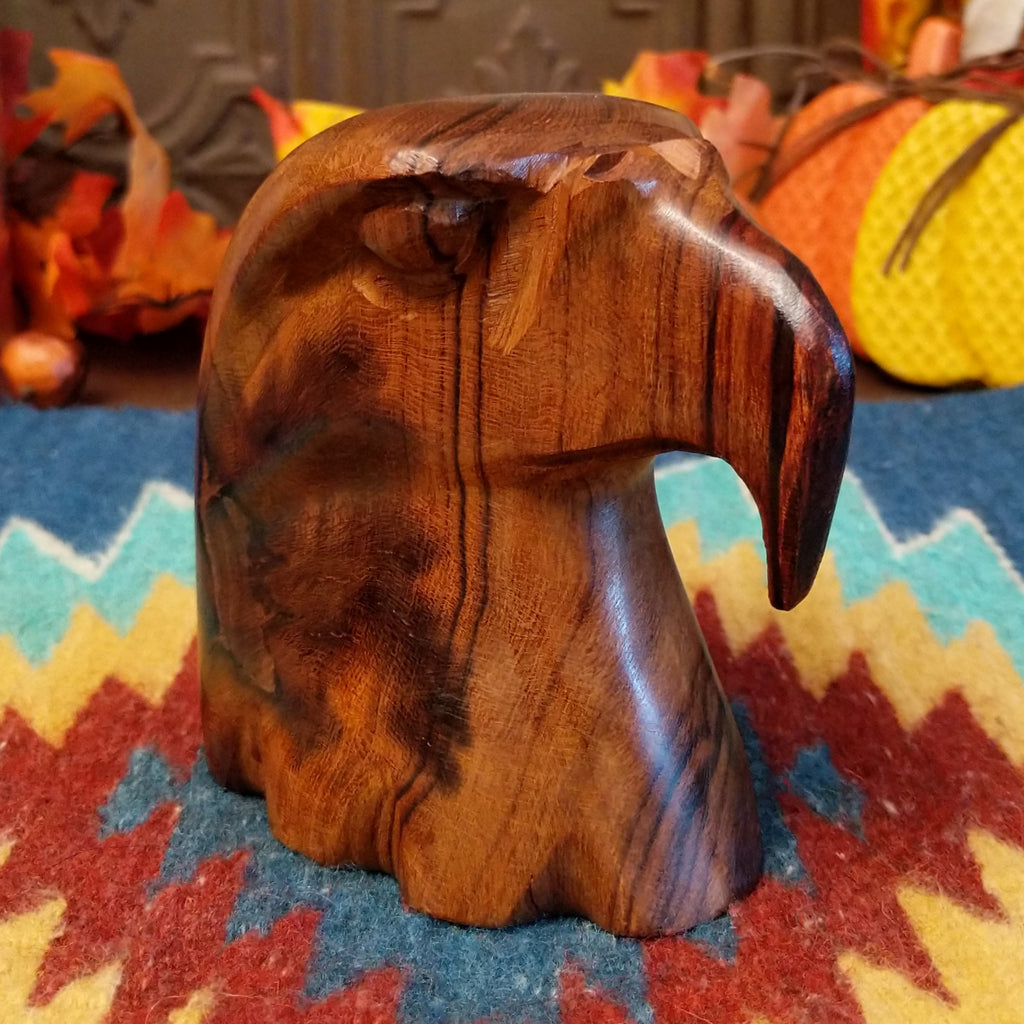 Ironwood carved and smoothed into an eagle head.