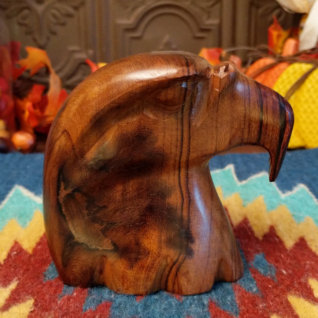 Ironwood carved and smoothed into an eagle head.