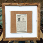 Backside of the Father Sky sand painting, showing the Certificate of Authenticity and Artist information. 