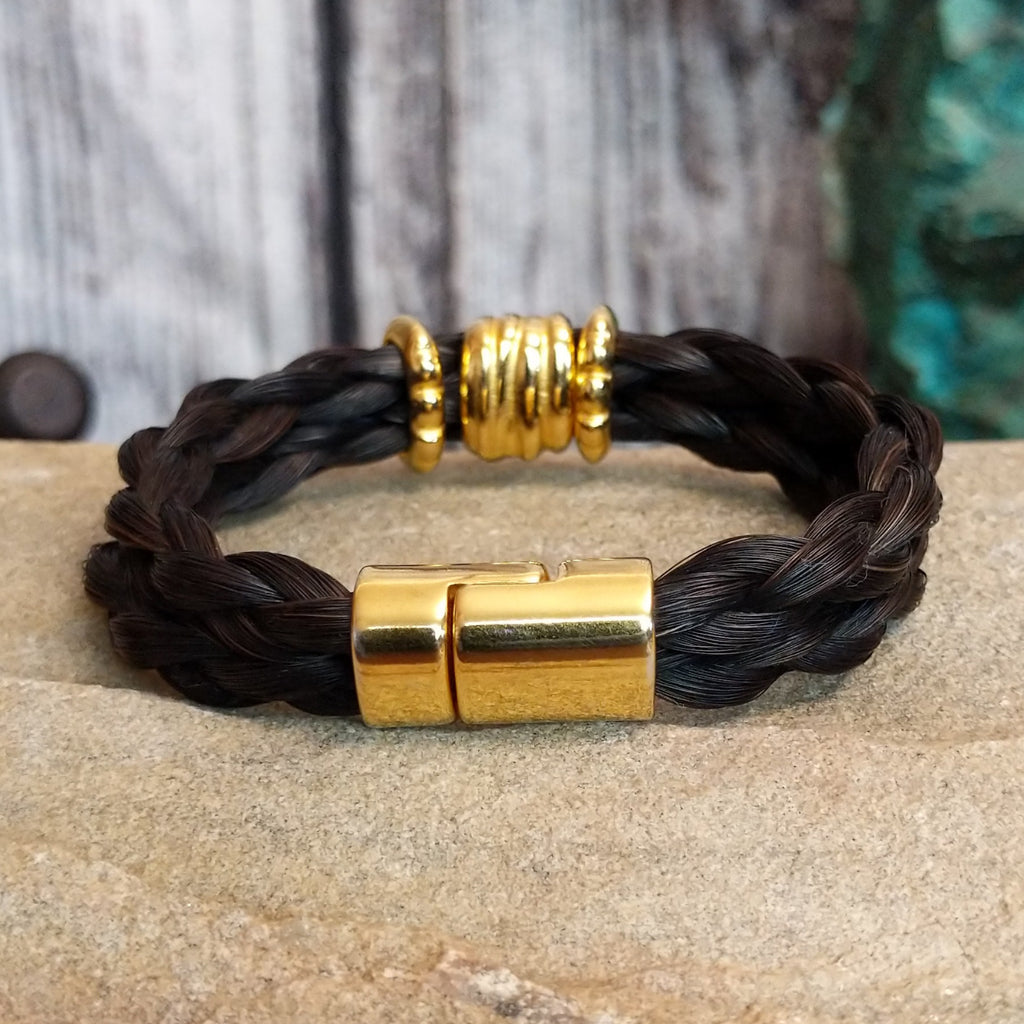 Close up of the magnetic closure on the bracelet.