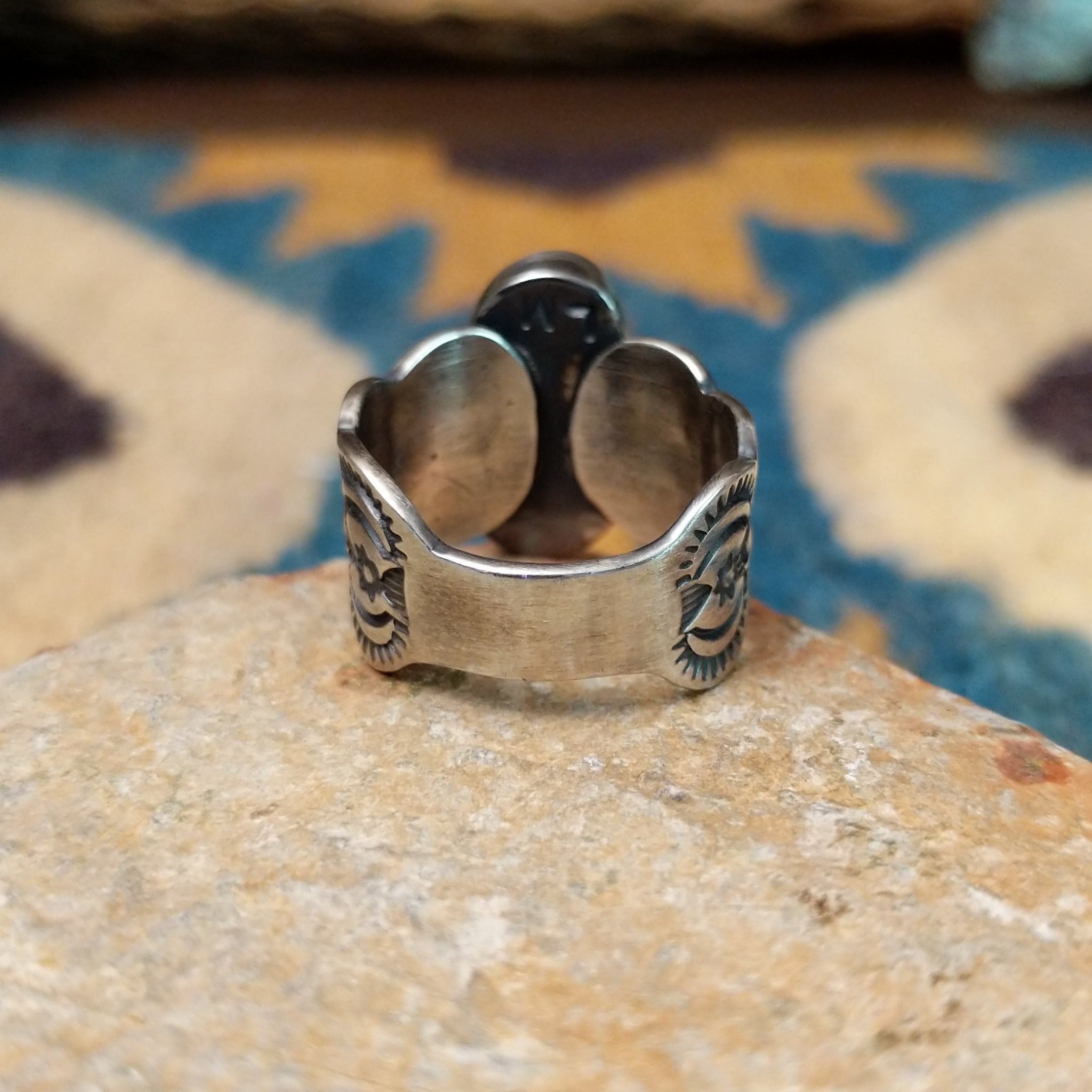 Golden Hills Turquoise Oval Ring by Leonard Maloney GJ-RNG-0546