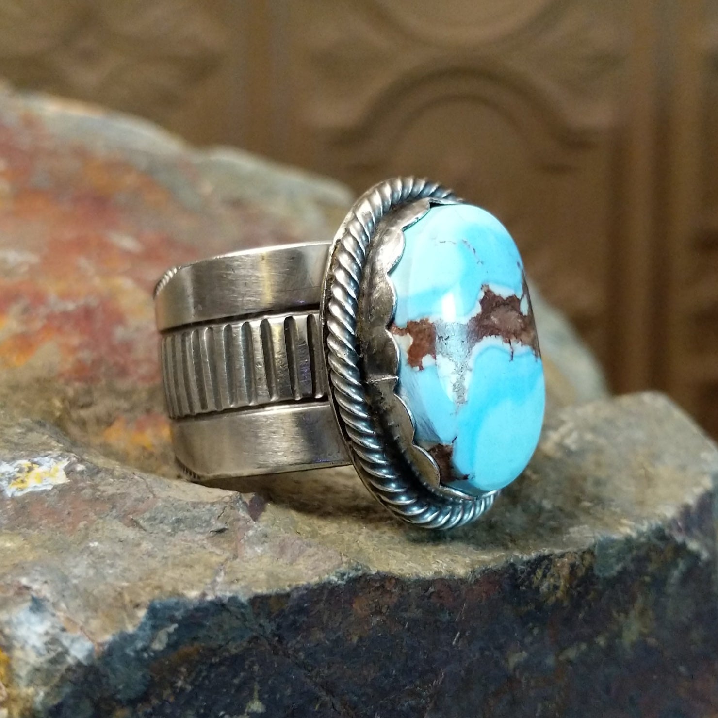 Golden Hills Turquoise Ring by Tillie Jon GJ-RNG-0145 Size 11.5