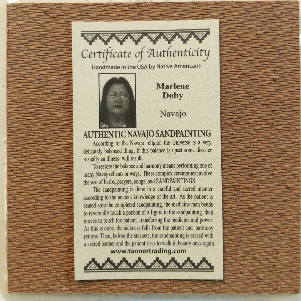 The tag features the authentication and artisan information.