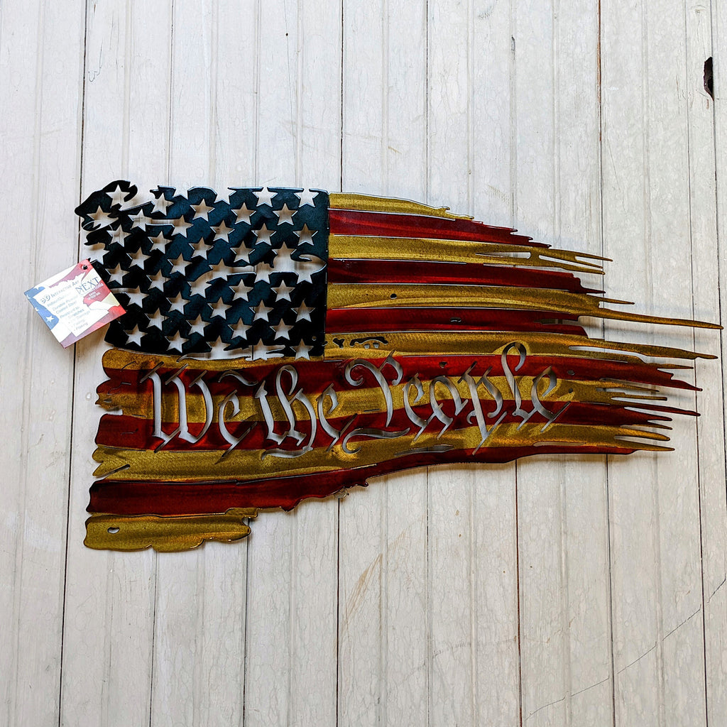 "We The People" Tattered Flag Front View