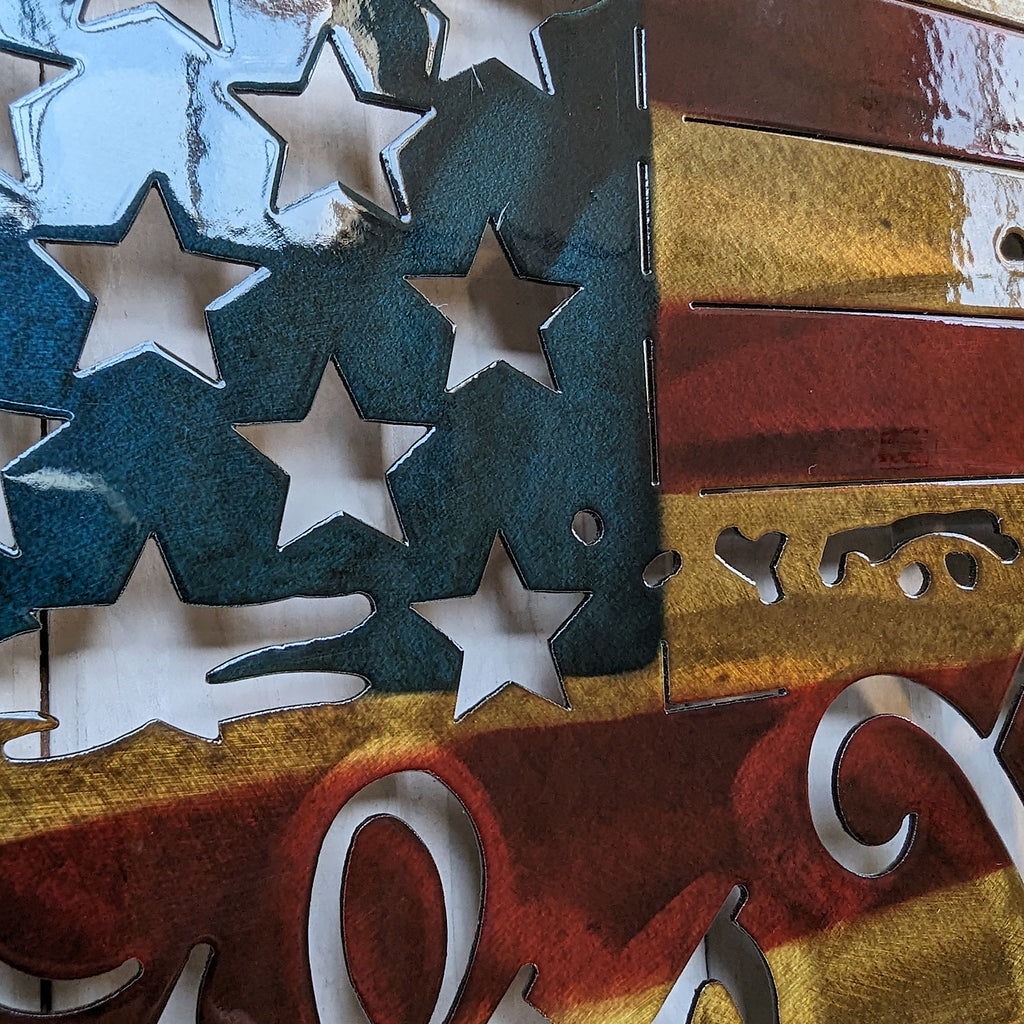 "We The People" Tattered Flag Tattered Detail View