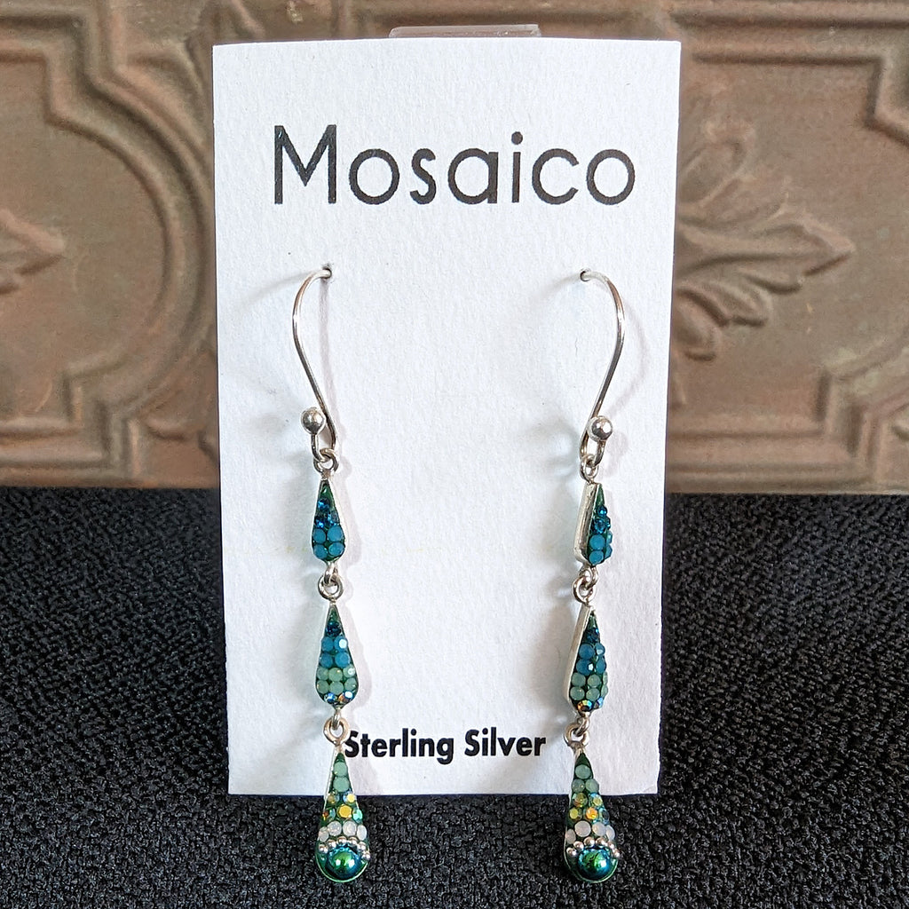Green/Blue Long Dangling Earrings 