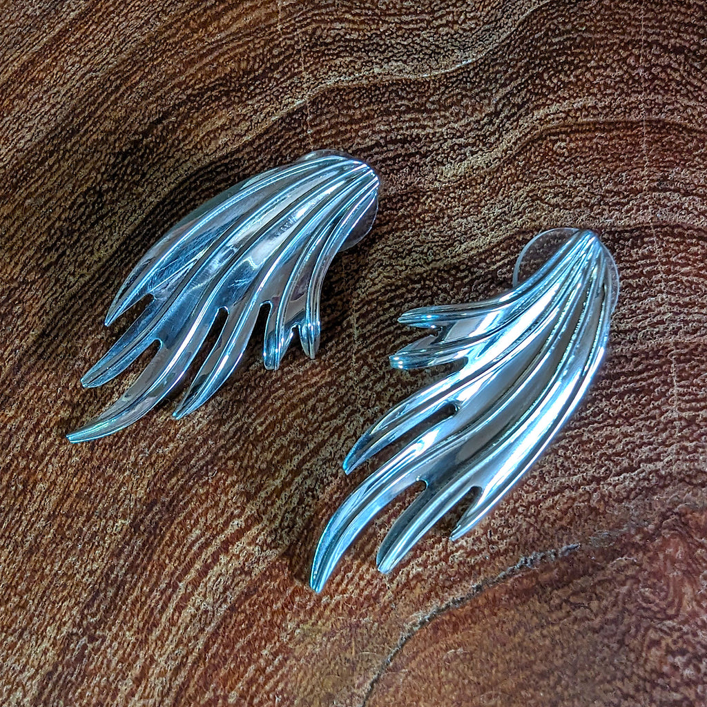 Sterling Silver Winged Earrings View