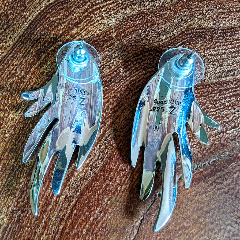 Back Sterling Silver Earrings with Native American Artist Stamp