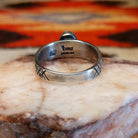 View of artisan hallmark on Kingman ring