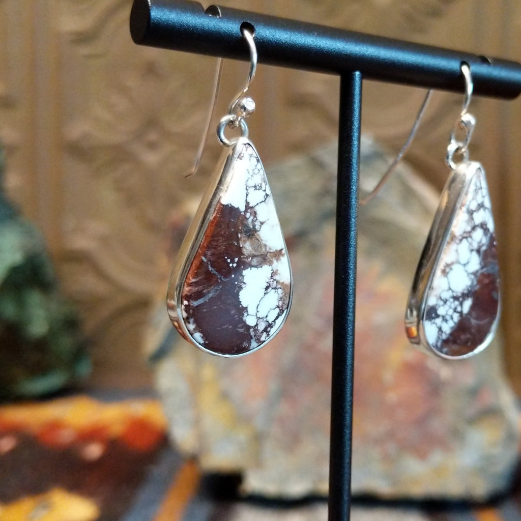 Wild horse stone set in a teardrop shaped bezel.