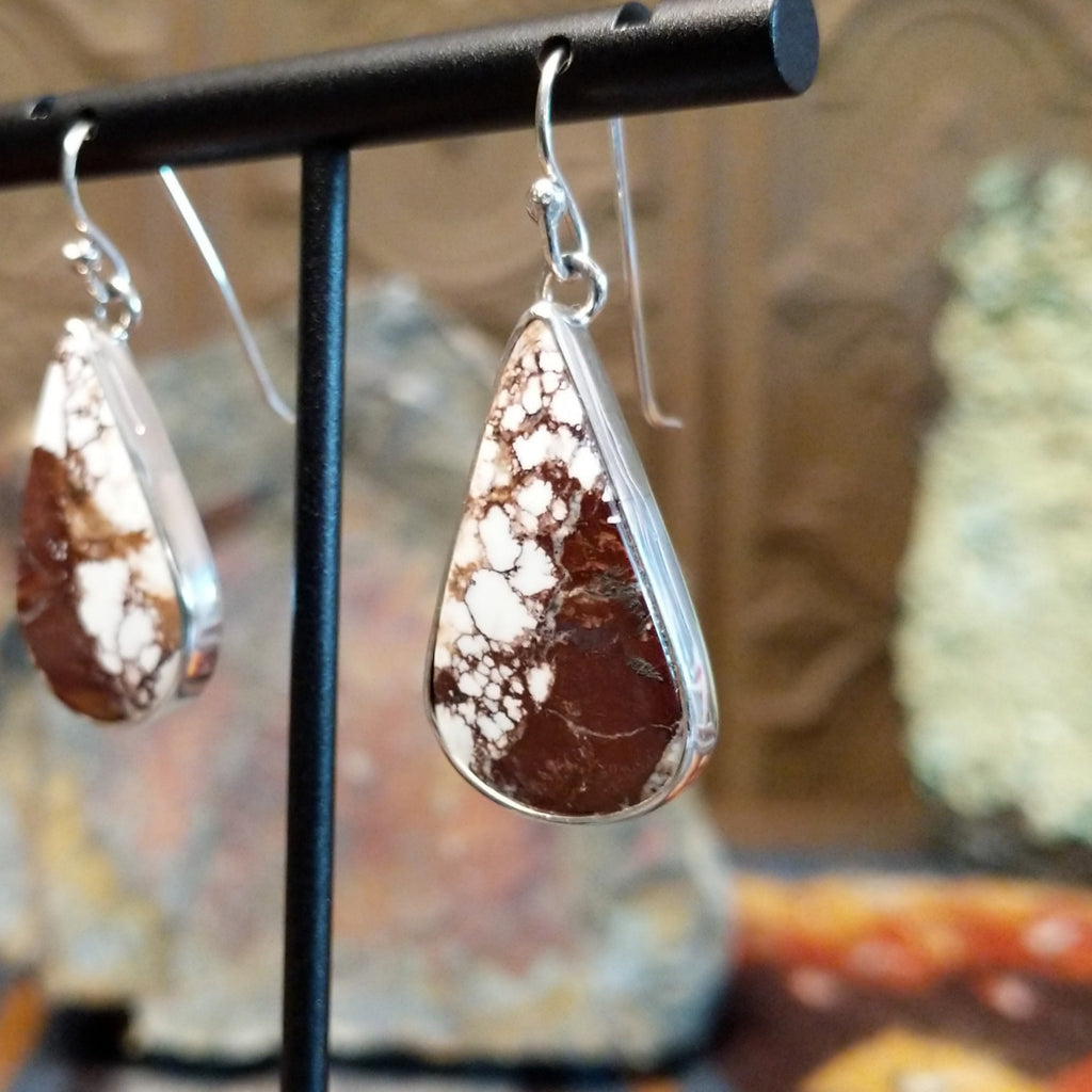 Wild horse stone set in a teardrop shaped bezel.