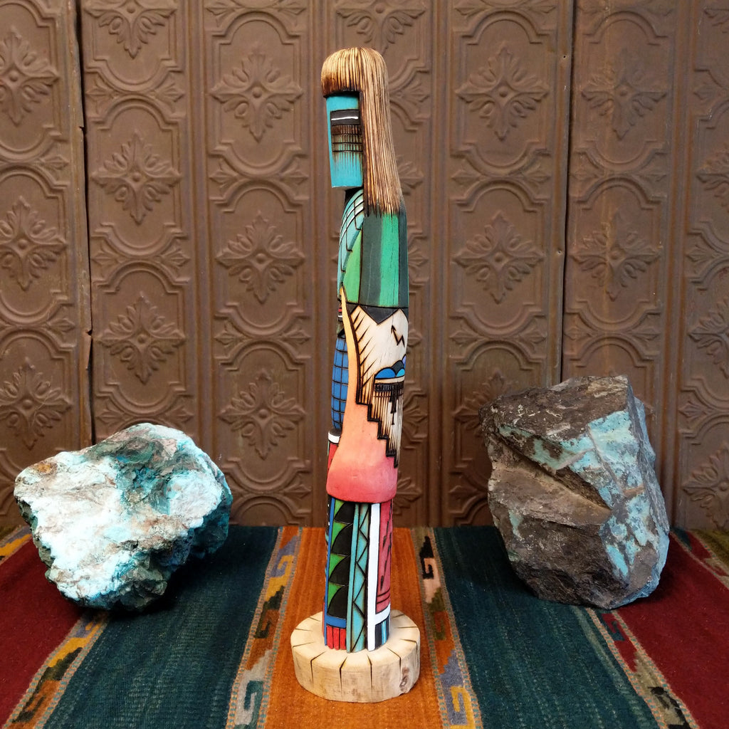 Shalako kachina with vibrant paintwork and carved details.