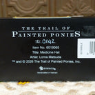 "Medicine Hat" collectible pony by The Trail of Painted Ponies, featuring intricate hand-painted designs, vibrant colors, and traditional Western-inspired artwork.  Production number.