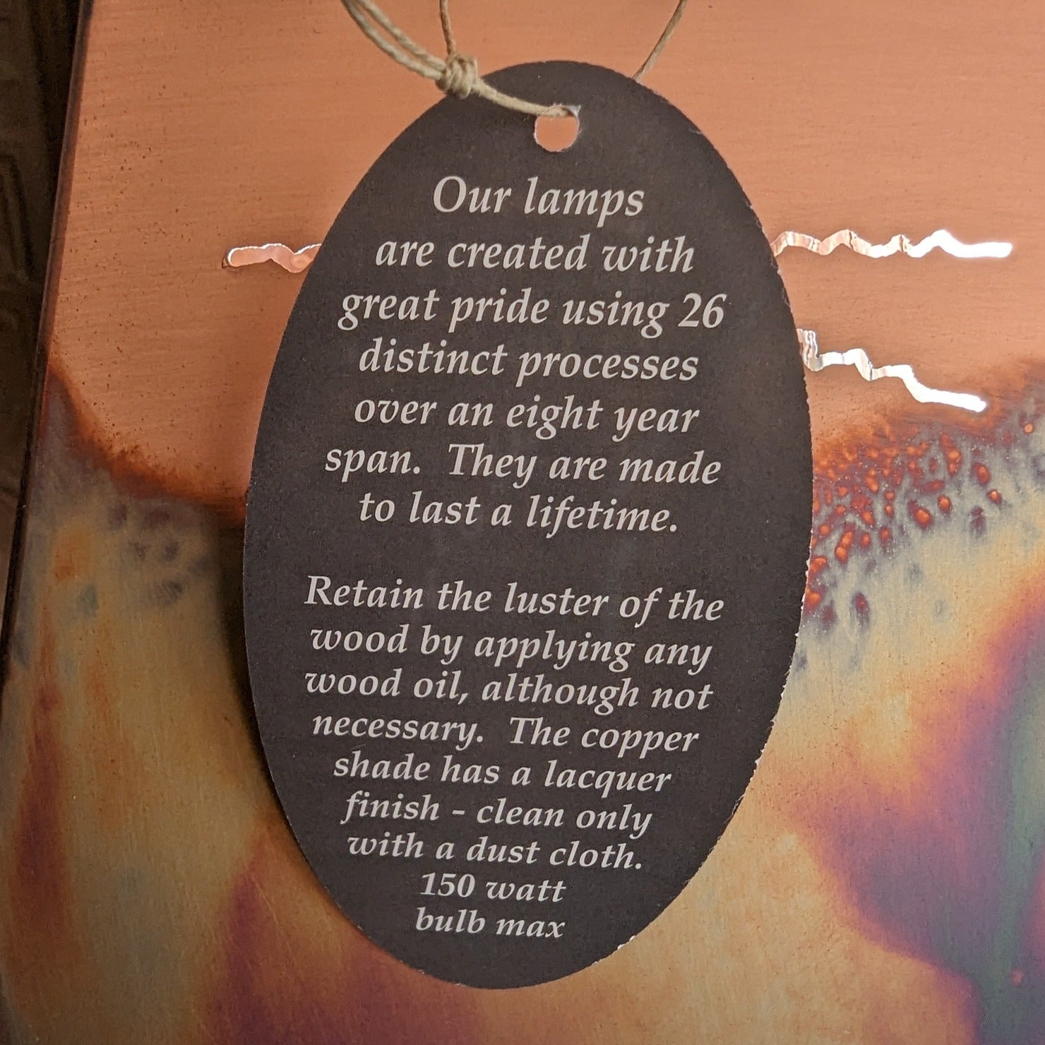 Tag featuring the artist and product details.