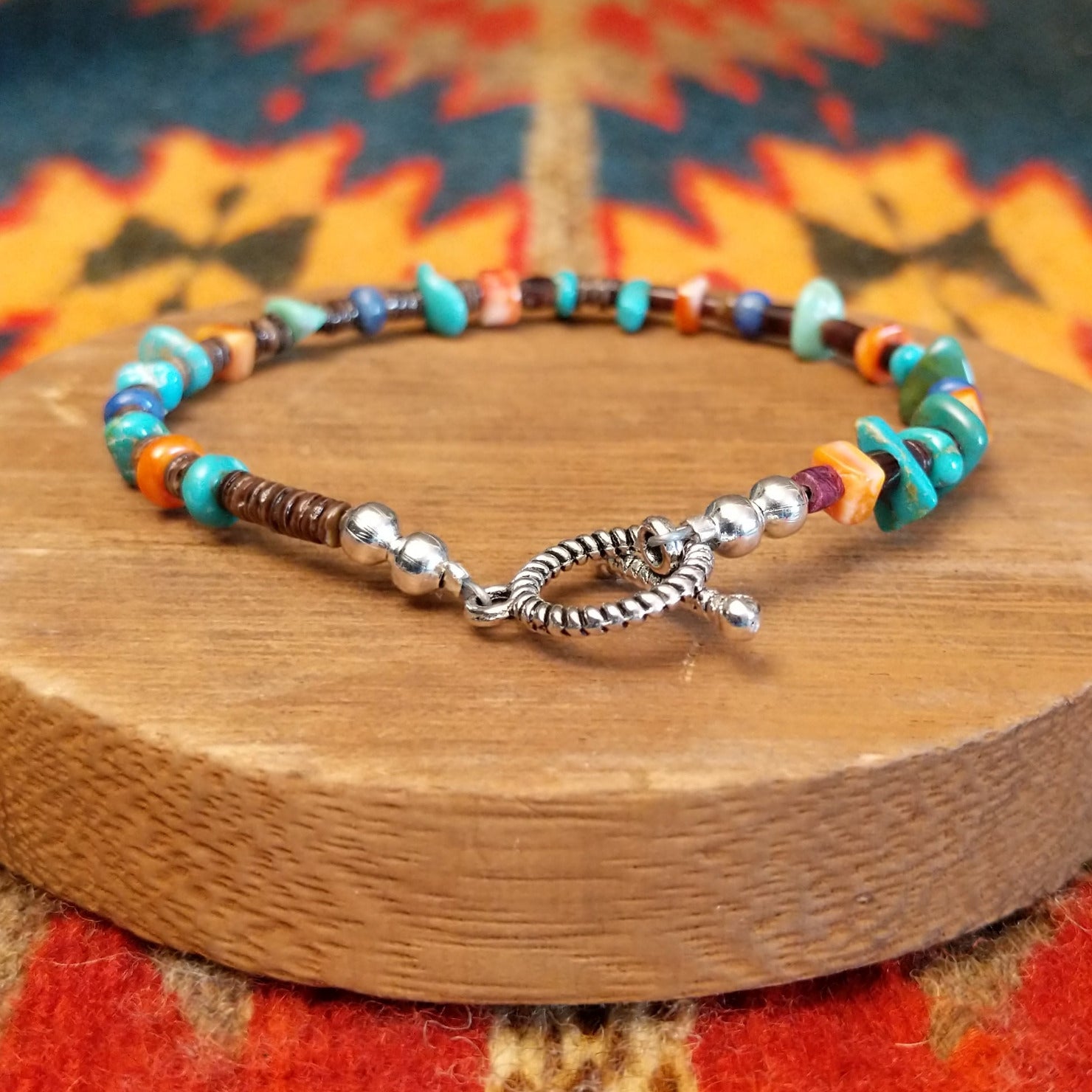 Close-up of the bracelet's clasp.