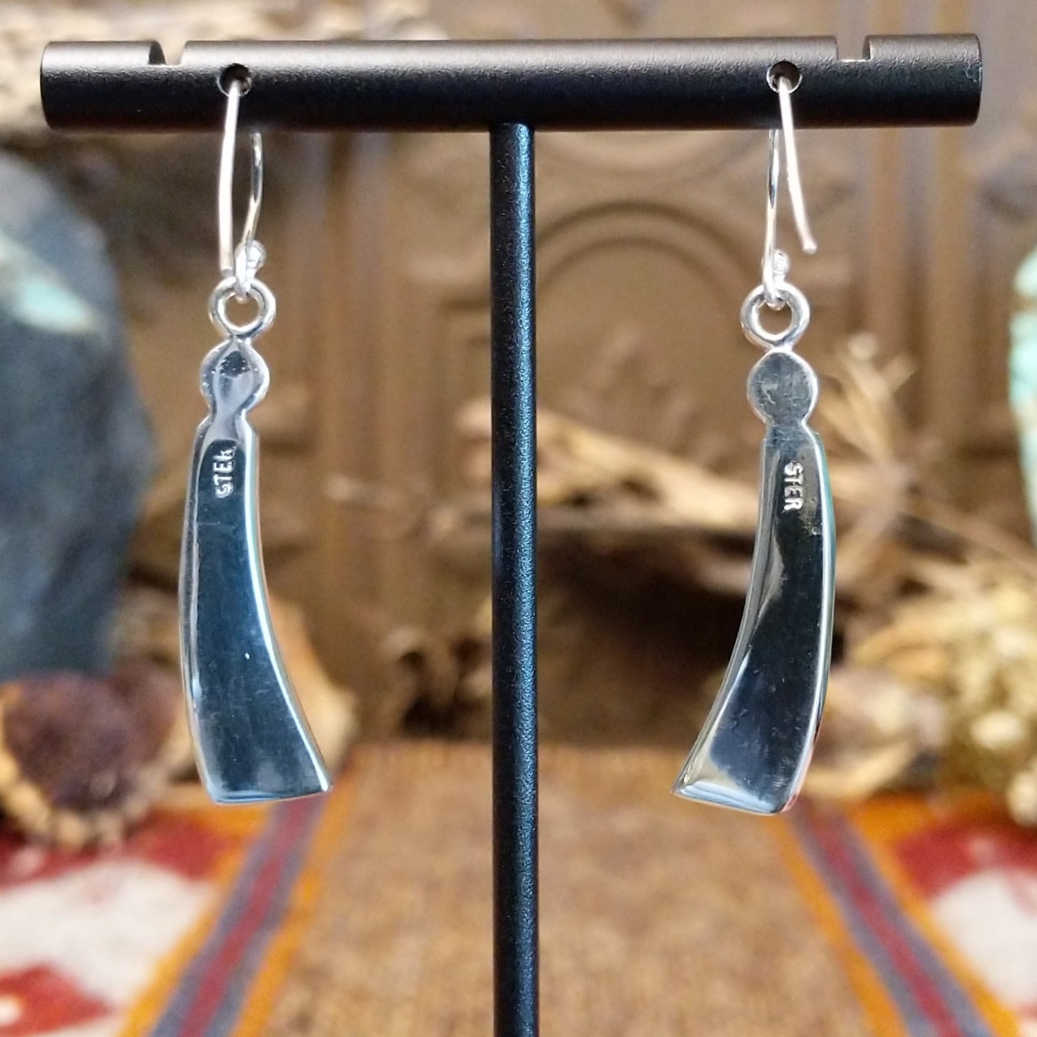 Close-up of the sterling silver hallmark.