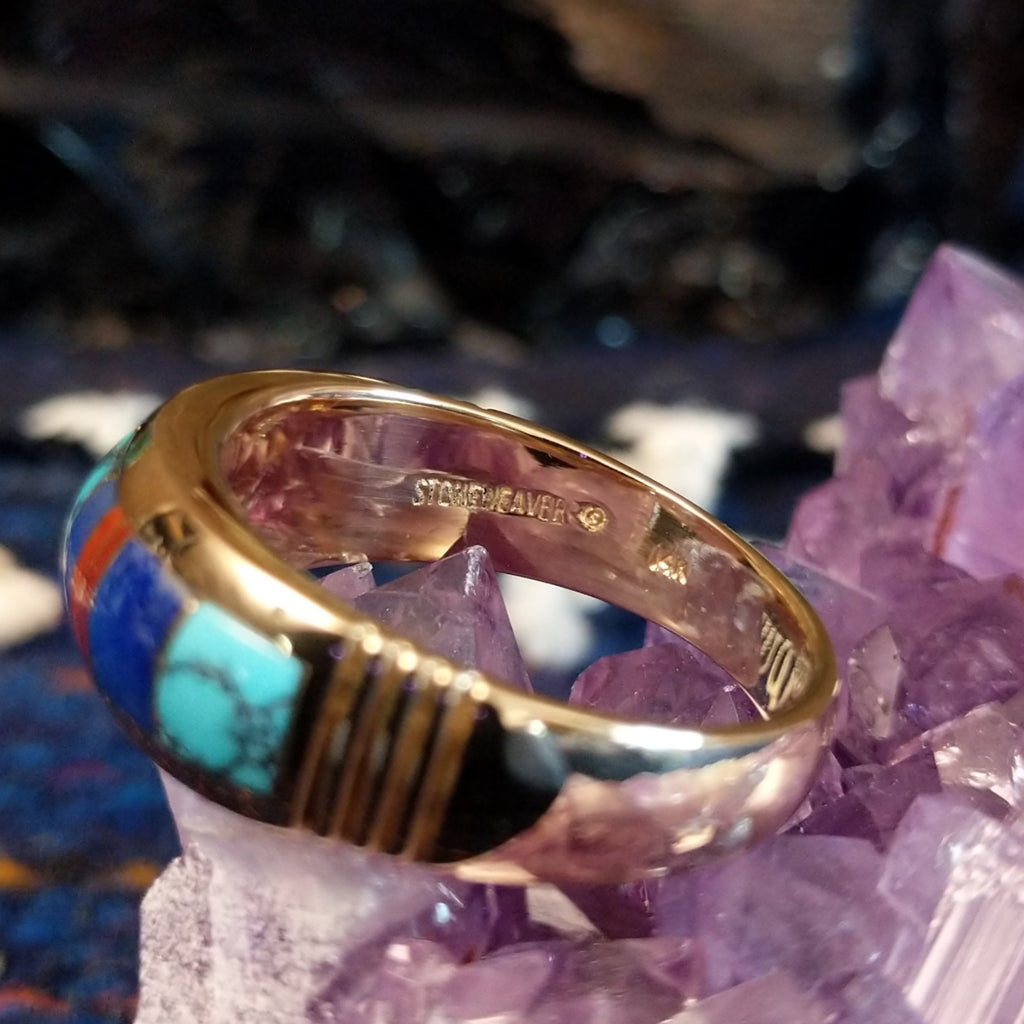 The stamped signature inside the ring.