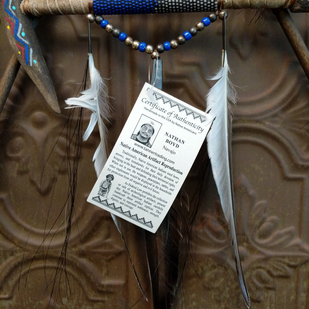 The authentication tag is attached the piece with artisan name.