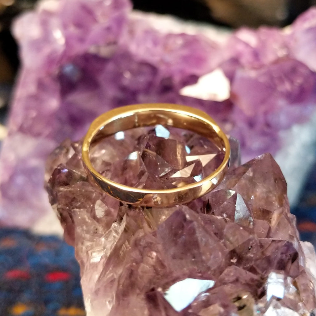 The polished band of the ring.