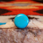 Sterling silver ring with Kingman turquoise set in the round bezel.