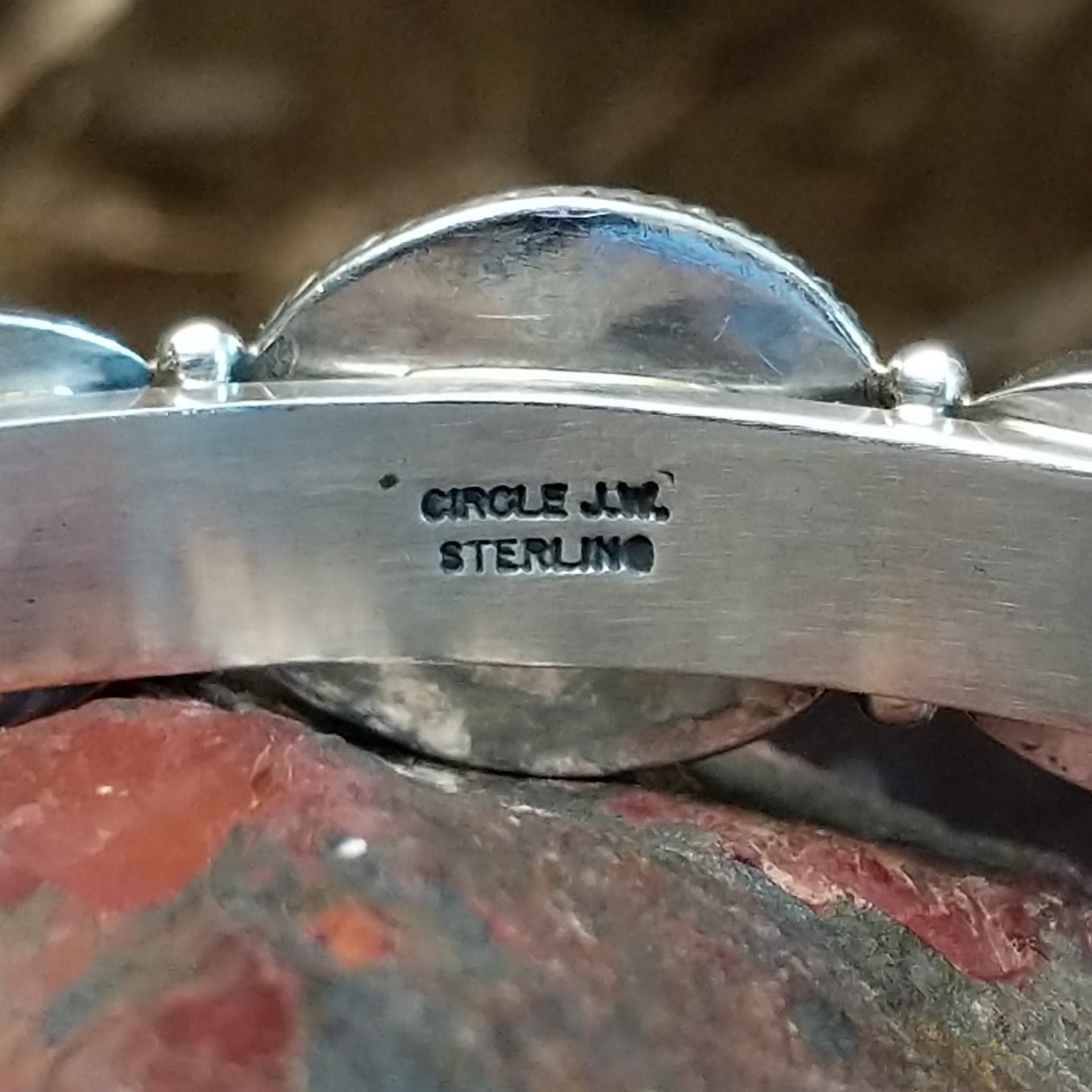 Close-up of the authentication stamp.