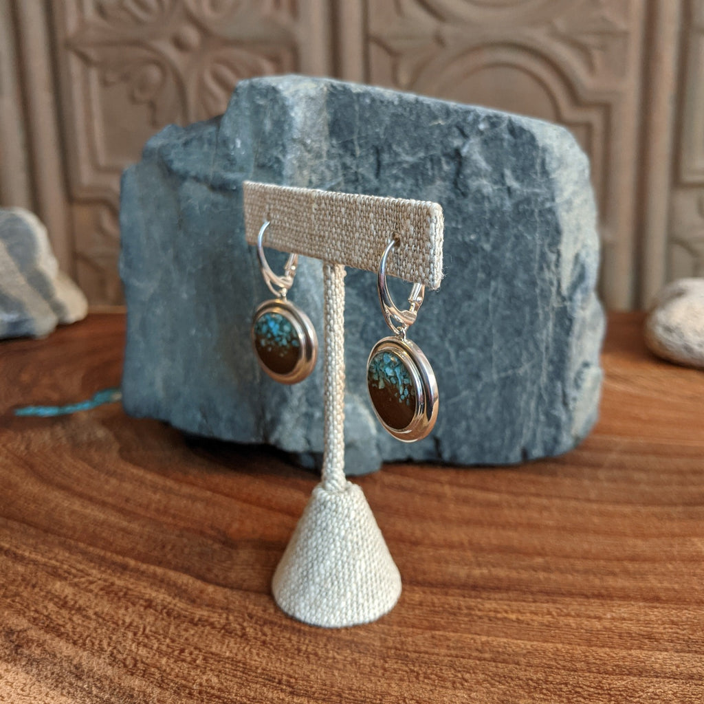 Arizona Sand & Turquoise Leverback Earrings by Dune Jewelry GJ-ERN-0045