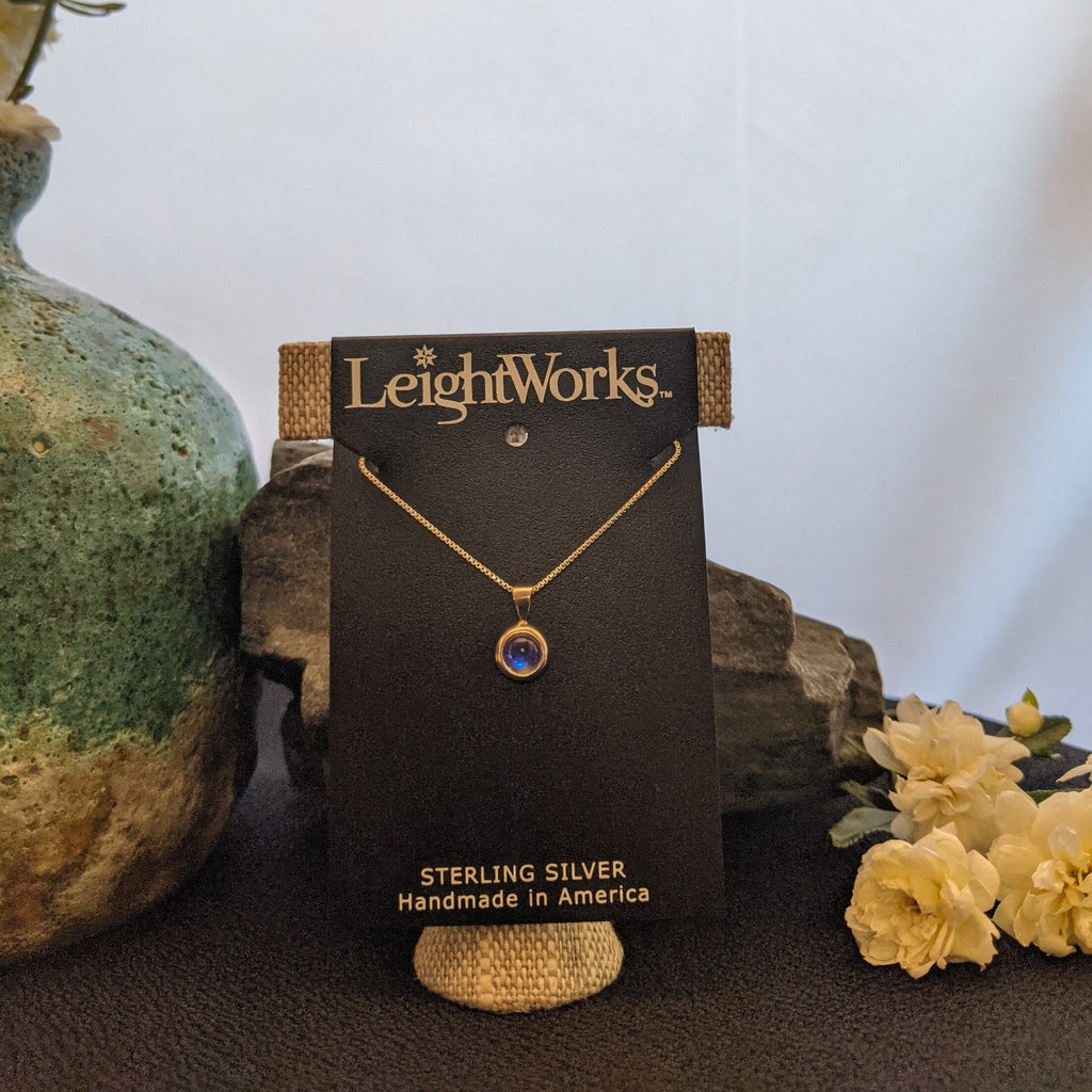 Tiny Pendant Sterling Silver Necklace by LeightWorks GJ-NKL-0014 (Violet)