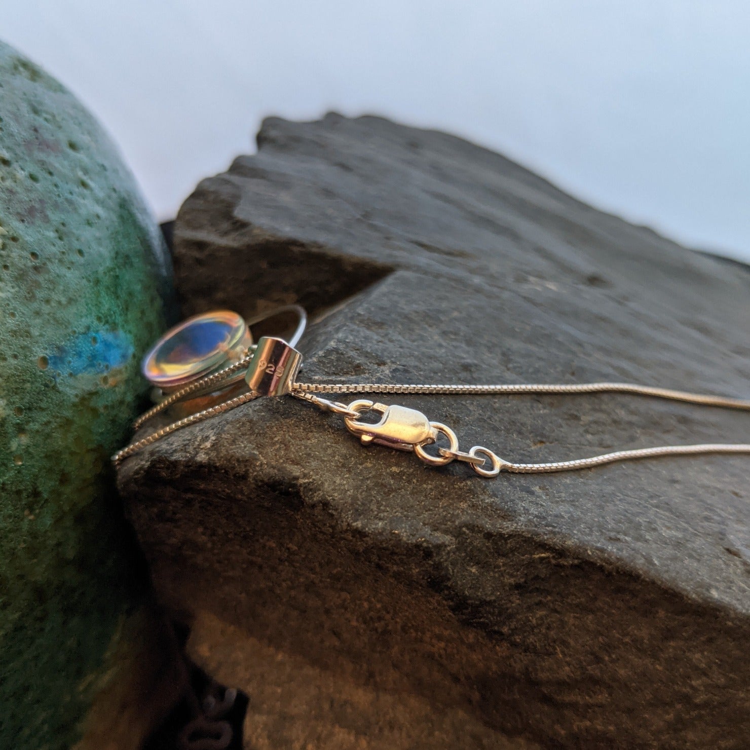 Ringed Crystal Sterling Silver Necklace by LeightWorks GJ-NKL-0015