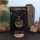 Cactus Pendant Sterling Silver Necklace by LeightWorks GJ-NKL-0008 (Blue)