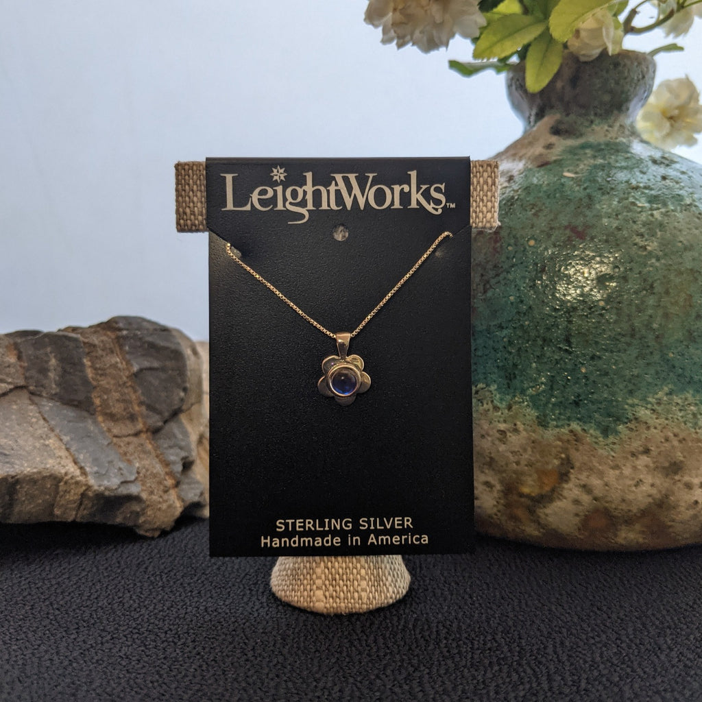 Flower Pendant Sterling Silver Necklace by LeightWorks GJ-NKL-0016 (Violet)