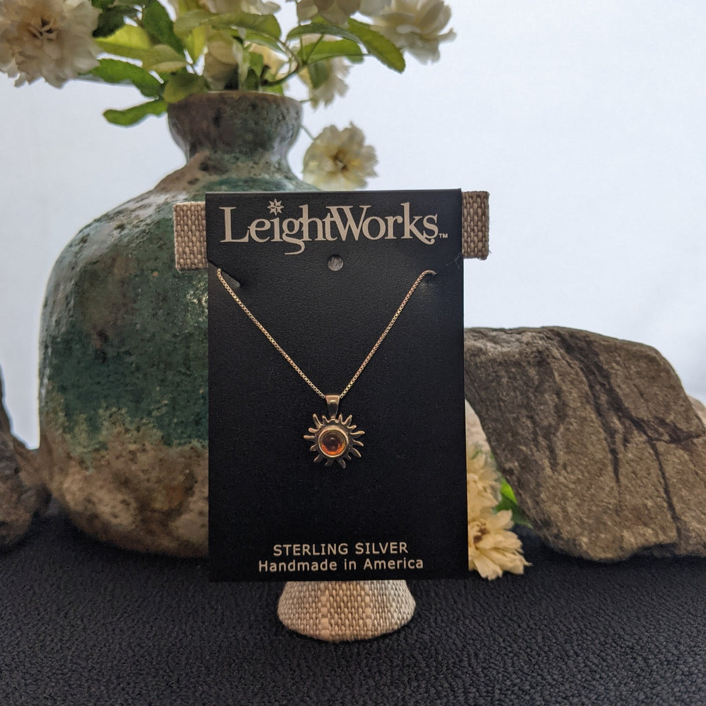 Sun Pendant Sterling Silver Necklace by LeightWorks GJ-NKL-0017 (Fire)