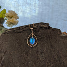 Ringed Crystal Sterling Silver Necklace by LeightWorks GJ-NKL-0015 (Blue)
